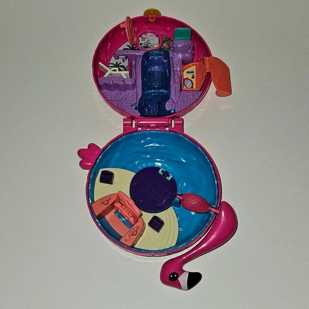 Polly Pocket Flamingo Floatie Compact Lila Doll Mattel 2017